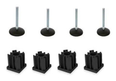 M10x50 zinkfot med 50mm, bas + insatser 30x30x1,5mm -Set om 4