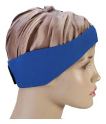 Simband för simning, justerbart pannband, elastiskt neoprenpannband (M-blå) m