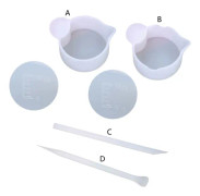 1 set Silikon Omrörare Stick Klar Hartslim Blandningskoppar För Diy Gjutning Smycken