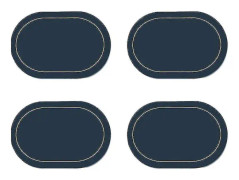 Faux läder placemats set om 4 - Dubbelsidig färg oval design matbord mattor vattentät värmebeständig heminredning -xx Blue