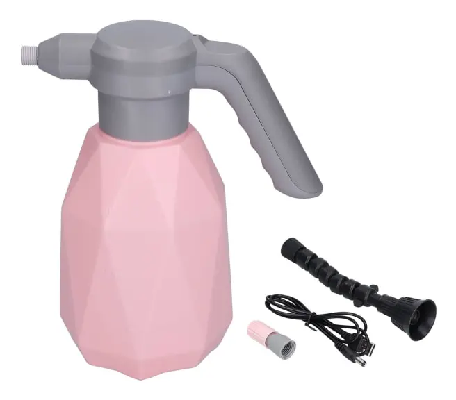 Elektrisk sprayflaska, 2L trädgårdsspruta bevattningsflaska elektrisk hushållsrengöring USB sprinkler vattenkanna (rosa) pink