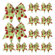 24 st röda och gröna julbågar, 15 cm stora julkransbågar, julgransbågar med prickmönster (stil 1) color 1