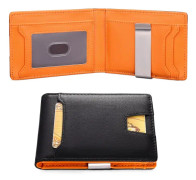 Plånböcker för män med pengaclip Blocking Thin Minimalist Bifold