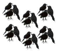 18 delar Artificiell Svart Små Kråkor Fåglar Korpar Hem Hus Halloween Dekor