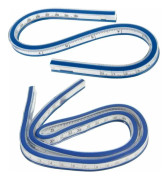 Flexibel linjal 2 stycken Vinyl Plast Kurvlinjal 30cm och 60cm Plastlinjal