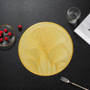 4 st Ginkgo Dekor Bordstabletter Ihåliga Bordsunderlägg Värmebeständiga Halkfria Matsalsblad Bordstablett