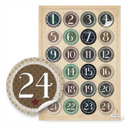 24 klistermärken med siffror 1–24 klistermärken med siffror 1–24