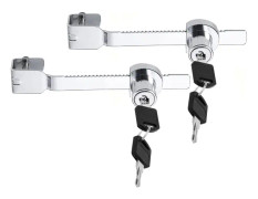Glidande blad såglås med olika nycklar, reptil vivarium terrarium skyltfönster display case lås (Silver 2-pack)