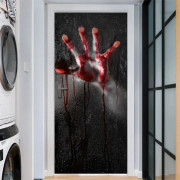 Dörrklistermärke Halloween Halloween Spöke Hand Cover Glas Fönsterdekal Maskerad Festdekoration Spökhus Dörr Sunmostar