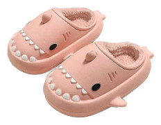 Vinterhajtofflor Hajrutschbanor män och kvinnor Memory Foam Söt tecknad plysch fluffig varm pälsfodrad tofflor