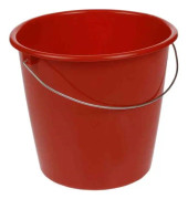 Plasthink med runt stålhandtag 5 liter H 20 cm Röd