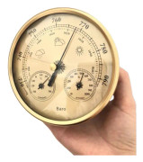 Barometer, väderstation med barometer och hygrometer termo
