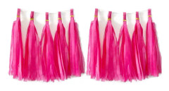 10-pack papperstofsgarlandbanderoll - Papperstofs tofsar för