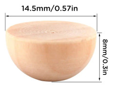 300 st 15mm halva träkulor spruckna träkulor för DIY-projekt för barn och hantverksmaterial