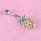 14G Kirurgiskt Stål Ananas Navel Rings Belly Button Rings Belly