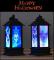 HURRISE Halloween dekorativ lykta LED dekorativ lykta för Halloween, batteridriven bordslampa, linnepaket