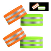 Reflekterande Armbind 4 st Reflekterande Löpararmband Hög Synlighet Elastiska Fotled Remmar Säkerhetsutrustning för Cykling Promenader Jogging Utomhussporter