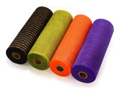 Deco Mesh 10 tum x 10 Yards varje rulle, metallisk folie Poly Mesh