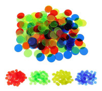 100 st 19 mm Transparenta 4 Färgers Räknare Genomskinliga Räknechips Plastmarkörer för Mattespel Poker