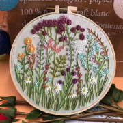 Nybörjarbroderi-blomsterkit Handbroderi för nybörjare 0 Baserat gör-det-själv-handbroderimaterialpaket