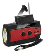 Nödväderradio, solcellsdriven handvevbar bärbar NOAA-väderradio med ficklampa och rörelsesensorlampa, mobiltelefonladdare, SOS-larm