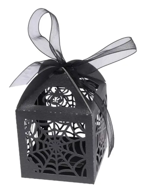 Halloween dekoration, 50 st ihåliga utstansade presentaskar 5 x 5 cm Halloween bröllopsgodis
