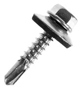 | M5 självgängande skruvar i metall | Förpackning om 50 | 5,5x20 mm | Självgängande skruvar med sexkantigt huvud och tätningsbricka