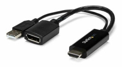 StarTech.com 4K 30Hz HDMI to DisplayPort Video Adapter w/ USB Power - 6 in - HDMI 1.4 (Male) to DP 1.2 (Female) Active Monitor Converter (HD2DP) - vid