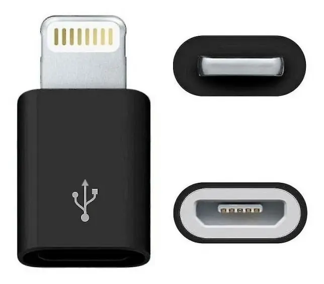 (Svart) Micro USB till Lightning Adapter Converter för iPhone Mobiltelefon iPod iPad
