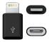 (Svart) Micro USB till Lightning Adapter Converter för iPhone Mobiltelefon iPod iPad