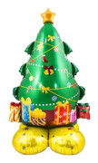 Jultomten Snögubbe Xmas Tree Folie Ballonger Xmas Party Dekoration Ballonger Prydnadspresent Julgran