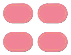 Faux läder placemats set om 4 - Dubbelsidig färg oval design matbord mattor vattentät värmebeständig heminredning -xx Pink
