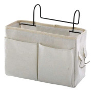 Sängförvaringsficka Hängande förvaringsväska Sänghylla Caddy Ficka Sängbord Organizer Korg För Våningssäng Sovsalar (vit)