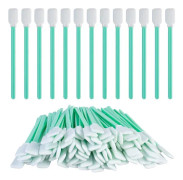 Paket med 100 svamprengöringsstickor för kameror, tangentbord, etc. Elektronikrengöringsstickor med platt spets ([HK])