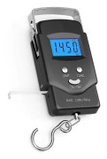 Elektronisk fiskevåg med hängande krok, digital elektronisk balans med bakgrundsbelyst LCD-display 50 kg /