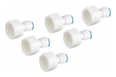 LMLY 6-pack Vattenrenare Tillbehör Honadapter 1/4 Rör OD till 1/2 Hon Push-In Snabbkoppling för Omvänd Osmos Vattenfilter