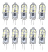 10-pack G4 2835 LED-lampa transparent LED-lampa stickkontakt glödlampa AC220V för husvagn skåp landskapsbelysning 6500K vitt ljus