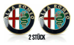 2 x 74 mm Alfa Romeo-emblem