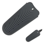 Bärbar värmebeständig silikonhårplattångsstylingväska (mörkgrå) dark grey