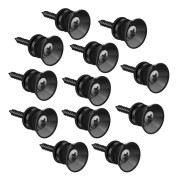 12 st 2,3x1,2 cm Gitarrremknapp med kit, remspärr, solida metallburkar ände (svart)