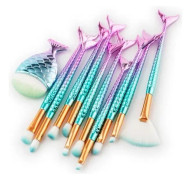 11 st Mermaid Makeup Brushes Kit Eyeliner Kosmetiska ögonborstar