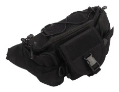 Multifunktionell Fanny Pack Oxford-tyg Nylon Vattentät Midjeväska med multi fickor för camping Vandring Ridning Resa Svart