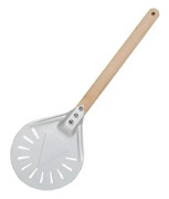 7" rund perforerad pizzaskorpa Halkfri pizzapaddel i aluminium