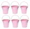 6-pack 4,3 tum färgade galvaniserade hinkar för barn, klassrum och festgåvor (rosa) Pink