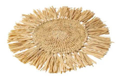 Mitten Bali i raffia, rund 36 cm