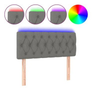 LED sänggavel Mörkgrå 90x7x78/88 cm Tyg - YOSOO - Klassisk - Vit