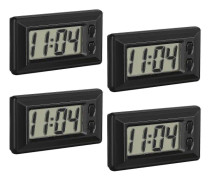 4 st elektroniska klockor med självhäftande dyna LCD digital bilklocka bordsklocka