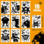 Halloween stort fönsterdekorationsklistermärke Monster Silhouette fönstergelklistermärke Glasfönsterdekoration