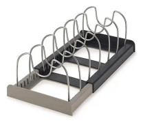 7 Delare Rostfritt Stål Köksgrytlockhållare Expanderbar Pan Organizer Rack Lådtype Justerbar