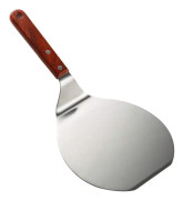 Pizzaspade i rostfritt stål med trähandtag, non-stick pizzavändare för bakning, ugnssäker, medelstorlek